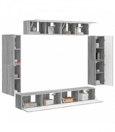 vidaXL TV Cabinet 8 pcs 98 x 31 x 29.5 cm Grey Sonoma