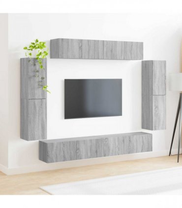vidaXL TV Cabinet 8 pcs 98 x 31 x 29.5 cm Grey Sonoma