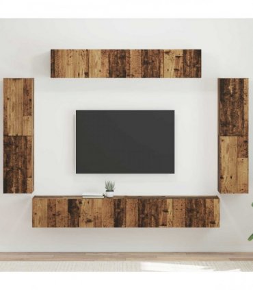 vidaXL TV Cabinet 8 pcs 98 x 31 x 29.5 cm Old Wood