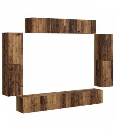 vidaXL TV Cabinet 8 pcs 98 x 31 x 29.5 cm Old Wood