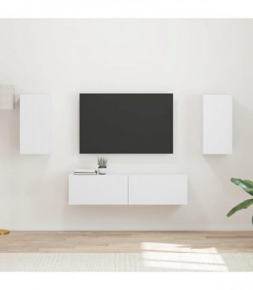 vidaXL TV Cabinet Set 4 pcs White Engineered Wood