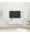 vidaXL TV Cabinet Set 4 pcs White Engineered Wood