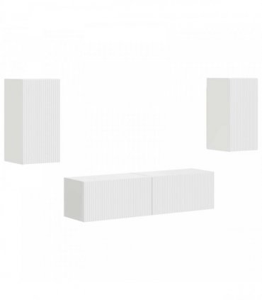 vidaXL TV Cabinet Set 4 pcs White Engineered Wood