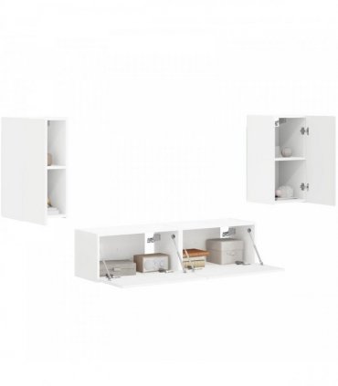 vidaXL TV Cabinet Set 4 pcs White Engineered Wood