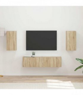 vidaXL TV Cabinet Set 4 pcs Sonoma Oak Engineered Wood