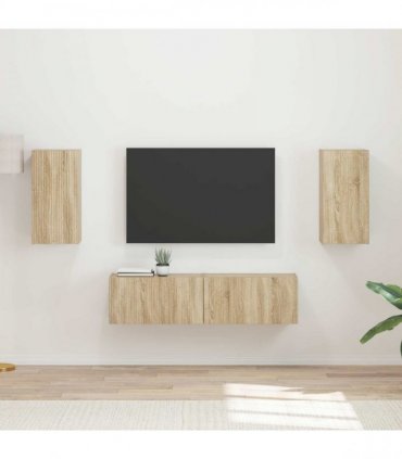 vidaXL TV Cabinet Set 4 pcs Sonoma Oak Engineered Wood