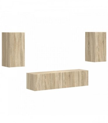 vidaXL TV Cabinet Set 4 pcs Sonoma Oak Engineered Wood