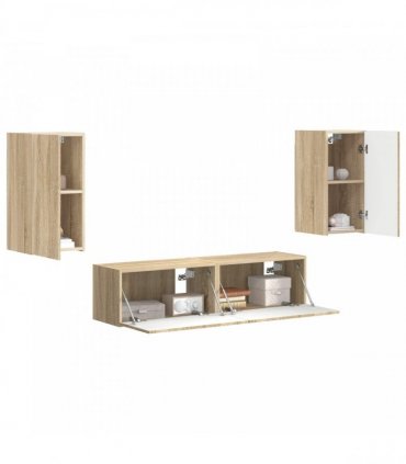 vidaXL TV Cabinet Set 4 pcs Sonoma Oak Engineered Wood