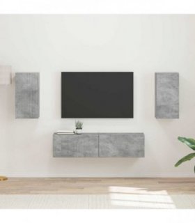 vidaXL TV Cabinet Set 4 pcs Concrete Grey Engineered Wood