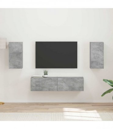 vidaXL TV Cabinet Set 4 pcs Concrete Grey Engineered Wood