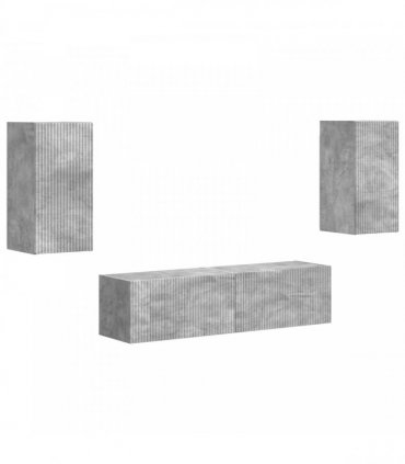 vidaXL TV Cabinet Set 4 pcs Concrete Grey Engineered Wood