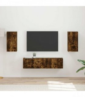vidaXL TV Cabinet Set 4 pcs Smoked Oak Engineered Wood