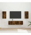 vidaXL TV Cabinet Set 4 pcs Smoked Oak Engineered Wood