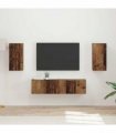 vidaXL TV Cabinet Set 4 pcs Old Wood Engineered Wood