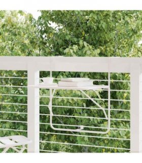 vidaXL Balcony Table White 60x40 cm Steel