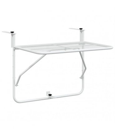 vidaXL Balcony Table White 60x40 cm Steel