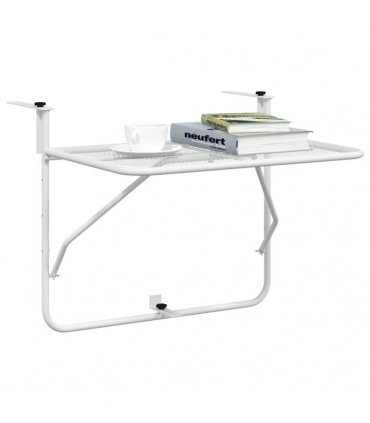 vidaXL Balcony Table White 60x40 cm Steel