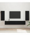 vidaXL TV Cabinet Set 4 pcs Black Engineered Wood