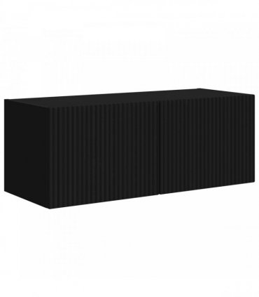 vidaXL TV Cabinet Set 4 pcs Black Engineered Wood