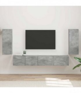 vidaXL TV Cabinet Set 4 pcs Concrete Grey Engineered Wood
