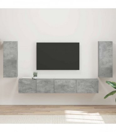vidaXL TV Cabinet Set 4 pcs Concrete Grey Engineered Wood