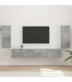 vidaXL TV Cabinet Set 4 pcs Concrete Grey Engineered Wood