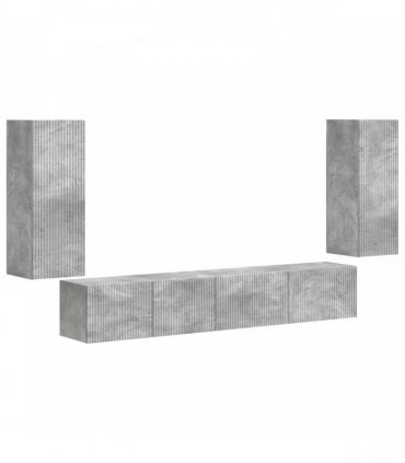 vidaXL TV Cabinet Set 4 pcs Concrete Grey Engineered Wood
