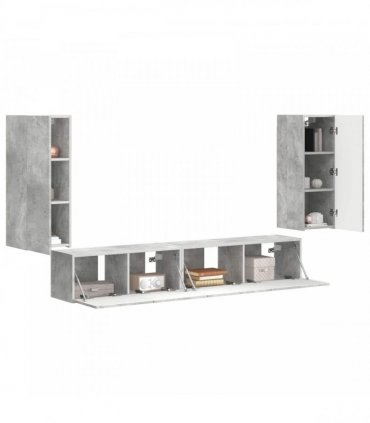 vidaXL TV Cabinet Set 4 pcs Concrete Grey Engineered Wood