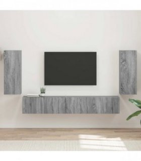 vidaXL TV Cabinet Set 4 pcs Grey Sonoma Engineered Wood