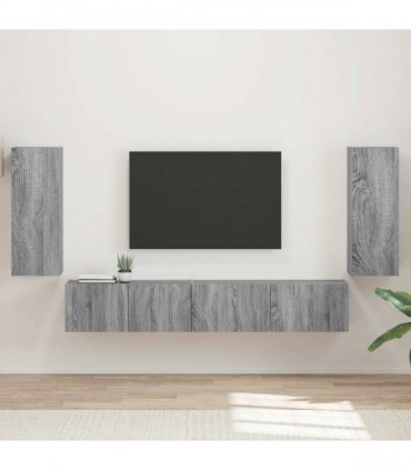 vidaXL TV Cabinet Set 4 pcs Grey Sonoma Engineered Wood