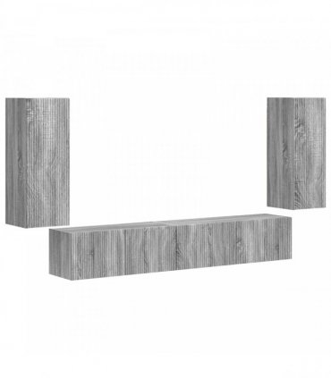 vidaXL TV Cabinet Set 4 pcs Grey Sonoma Engineered Wood