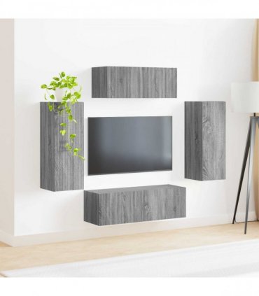 vidaXL TV Cabinet Set 4 pcs Grey Sonoma Engineered Wood
