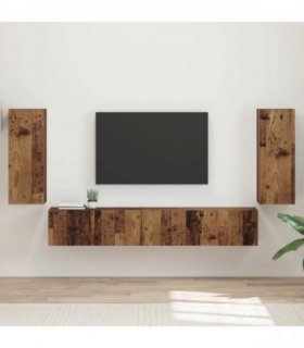 vidaXL TV Cabinet Set 4 pcs Old Wood Engineered Wood