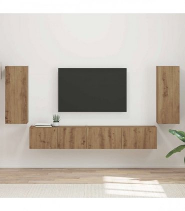 vidaXL TV Cabinet Set 4 pcs Artisan Oak Engineered Wood