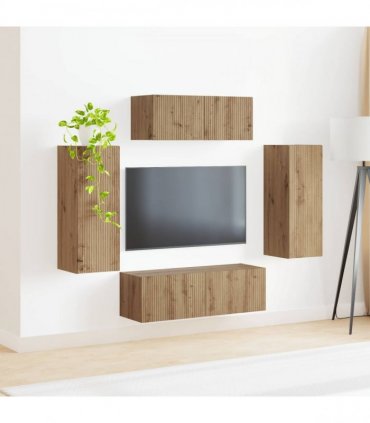 vidaXL TV Cabinet Set 4 pcs Artisan Oak Engineered Wood