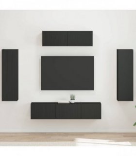 vidaXL TV Cabinet 5 pcs Black