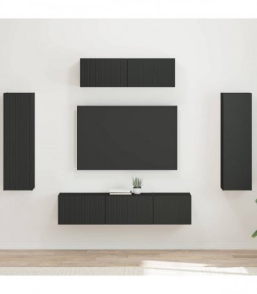 vidaXL TV Cabinet 5 pcs Black