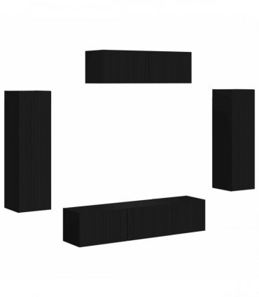 vidaXL TV Cabinet 5 pcs Black
