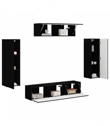 vidaXL TV Cabinet 5 pcs Black