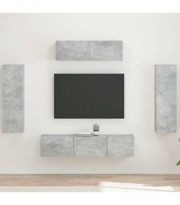 vidaXL TV Cabinet 5 pcs Concrete Grey