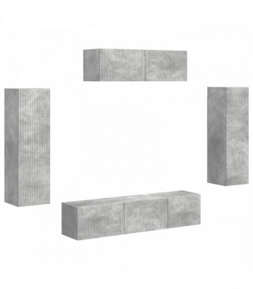 vidaXL TV Cabinet 5 pcs Concrete Grey