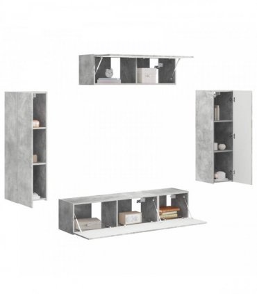 vidaXL TV Cabinet 5 pcs Concrete Grey