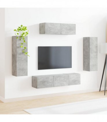 vidaXL TV Cabinet 5 pcs Concrete Grey
