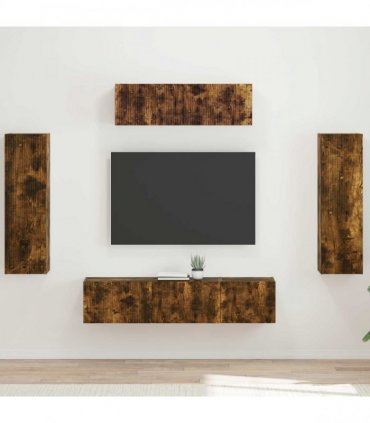 vidaXL TV Cabinet 5 pcs Smoked Oak