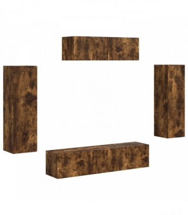 vidaXL TV Cabinet 5 pcs Smoked Oak