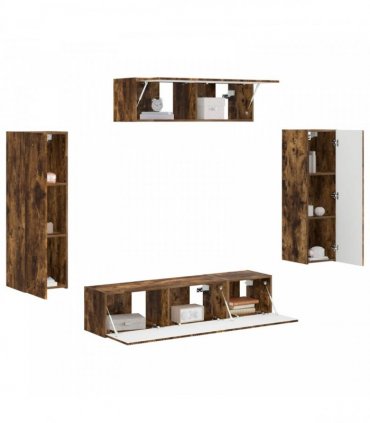vidaXL TV Cabinet 5 pcs Smoked Oak