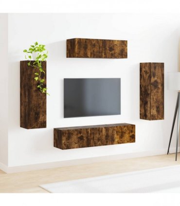 vidaXL TV Cabinet 5 pcs Smoked Oak