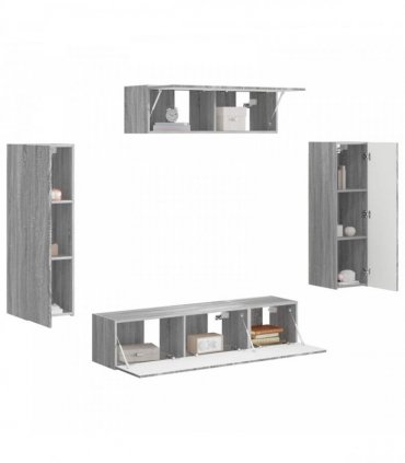 vidaXL TV Cabinet 5 pcs Grey Sonoma