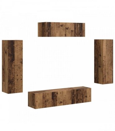 vidaXL TV Cabinet 5 pcs Old Wood