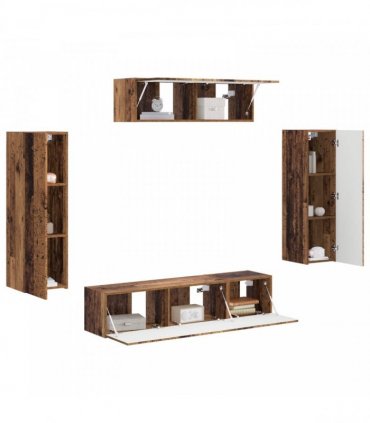 vidaXL TV Cabinet 5 pcs Old Wood